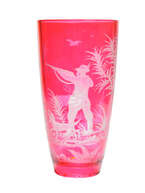 Amber engraved Hunting vase