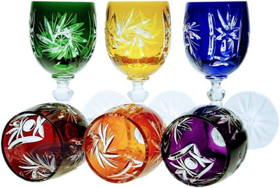 Colour crystal liqueur glasses 45ml