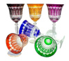 Coloured crystal wine glasses 280 ml French