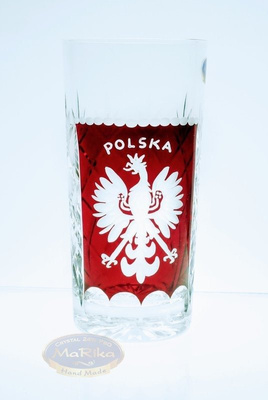 Kryształowa szklanka do wody z wygrawerowanym orłem Polskim 320ml