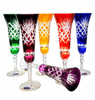 Coloured crystal champagne glasses 170 ml Pineapple