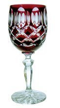 Ruby crystal liqueur glasses 60 ml Olive lattice