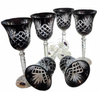 Black crystal wine glasses 280 ml Pineapple