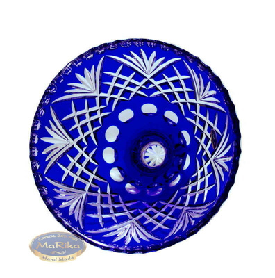 Cobalt crystal legged bowl