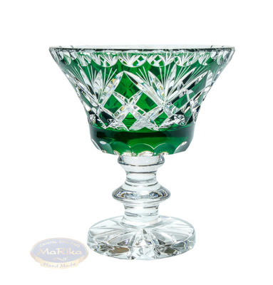 Szmaragdowa kryształowa paterka 12 cm Ananas