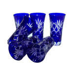 UZO cobalt crystal glasses 75 ml pineapple