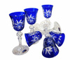 Cobalt crystal liqueur glasses 60 ml Olive Mill