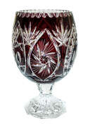 Crystal Ruby legged vase Mill Olive