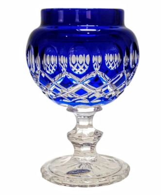 Cobalt crystal candle holder 20 cm Crate Olive