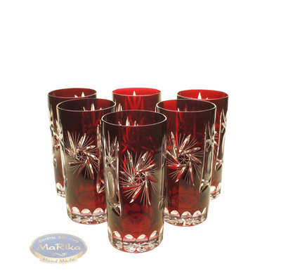Ruby crystal water glasses 320ml Olive Mill