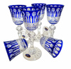 Cobalt crystal liqueur glasses 60 ml French