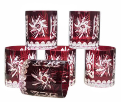 Ruby crystal whiskey glasses 280 ml Olive grinder