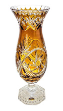 Bursztynowy kryształowy wazon 40 cm Młynek