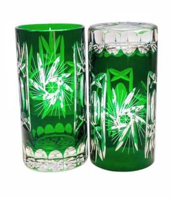 Emerald crystal water glasses 320ml Olive Mill