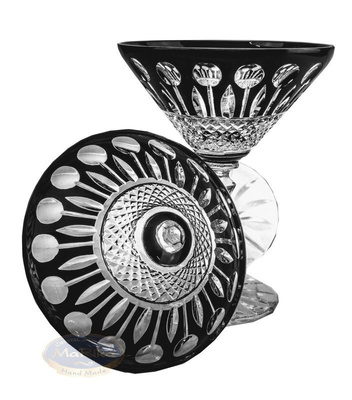 Black crystal martini glasses 170ml French
