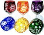 Colour crystal wine glasses 280ml Olive grinder