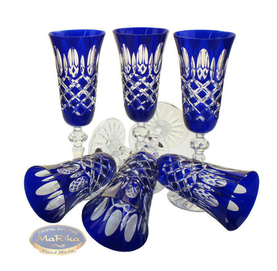 Cobalt crystal champagne glasses 150 ml Crate Olive
