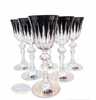 Black crystal liqueur glasses 60 ml Line