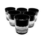 Black crystal whisky glasses 280ml Crate