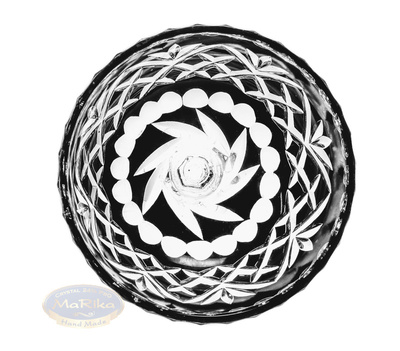 Czarna kryształowa misa 16 cm Ananas