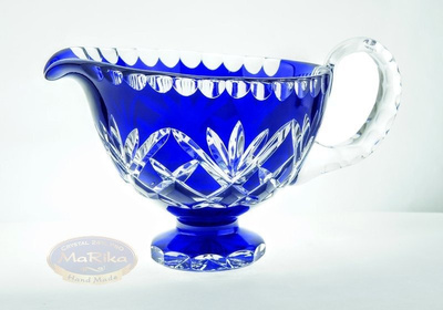 Kryształowa kobaltowa sosjerka z łyżką