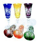 Colour crystal glasses for champagne 150ml