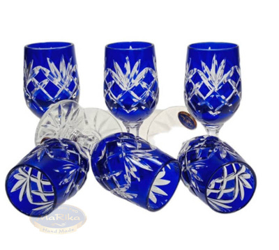 Cobalt crystal vodka glasses 25ml Pineapple
