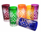 Coloured crystal glasses for water and drinks 320 ml Pineapple