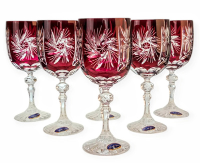 Ruby crystal wine glasses 240 ml Olive Mill