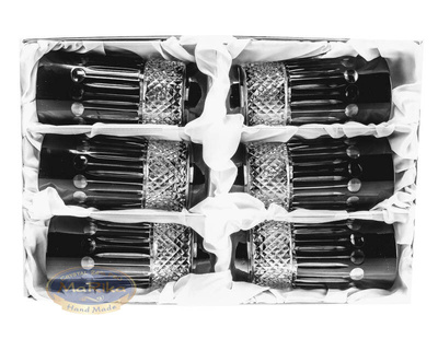 Black crystal water and drink glasses 320ml French