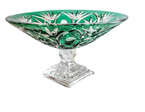 Szmaragdowa   kryształowa patera na owoce 28 cm
