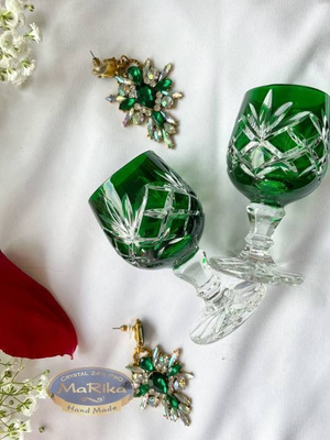 Emerald crystal vodka glasses 40 ml Pineapple 6 pieces