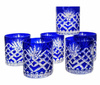 Cobalt crystal whisky glasses Pineapple 6 pieces