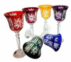 Coloured crystal wine glasses 280ml Olive Mill