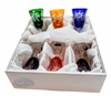 Coloured crystal vodka glasses 30 ml Olive Mill