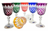 Coloured crystal wine glasses 220ml Crate Olive