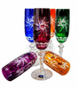 Coloured crystal champagne glasses 170ml Olive Mill
