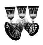 Czarne kryształowe kieliszki do wina 280 ml  Francuski