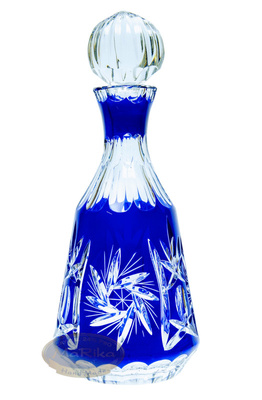 Cobalt crystal glass carafe for Vodka Młynek Olive 500 ml