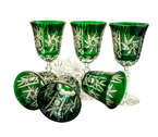 Emerald crystal wine glasses 220 ml Olive Mill