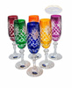 Coloured crystal champagne glasses 170ml Pineapple