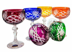 Coloured crystal champagne glasses 150ml Pineapple