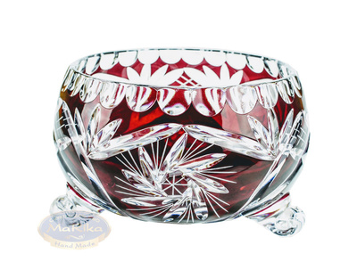 Ruby crystal fruit bowl 16 cm Grinder Olive