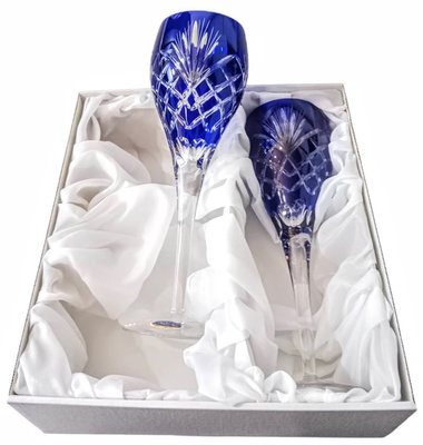 Cobalt crystal glasses 2 pieces