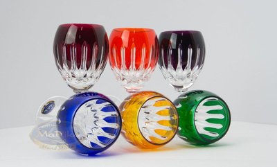 Kolorowe kryształowe kieliszki do likieru 60 ml Linia