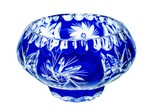 Cobalt crystal fruit bowl on foot 11 Grinder Olive