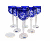 Cobalt crystal wine glasses 280ml Olive Mill