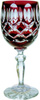 Ruby crystal liqueur glasses 60 ml Olive lattice