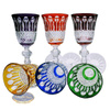 Coloured crystal liqueur glasses 60 ml French