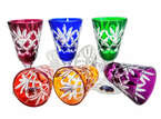 Coloured crystal vodka glasses 40 ml Pineapple